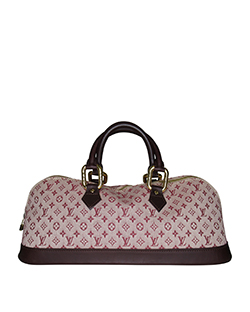 Handbag, Mini Line, Textile / LeatherL, Burgundy, MI0012,3